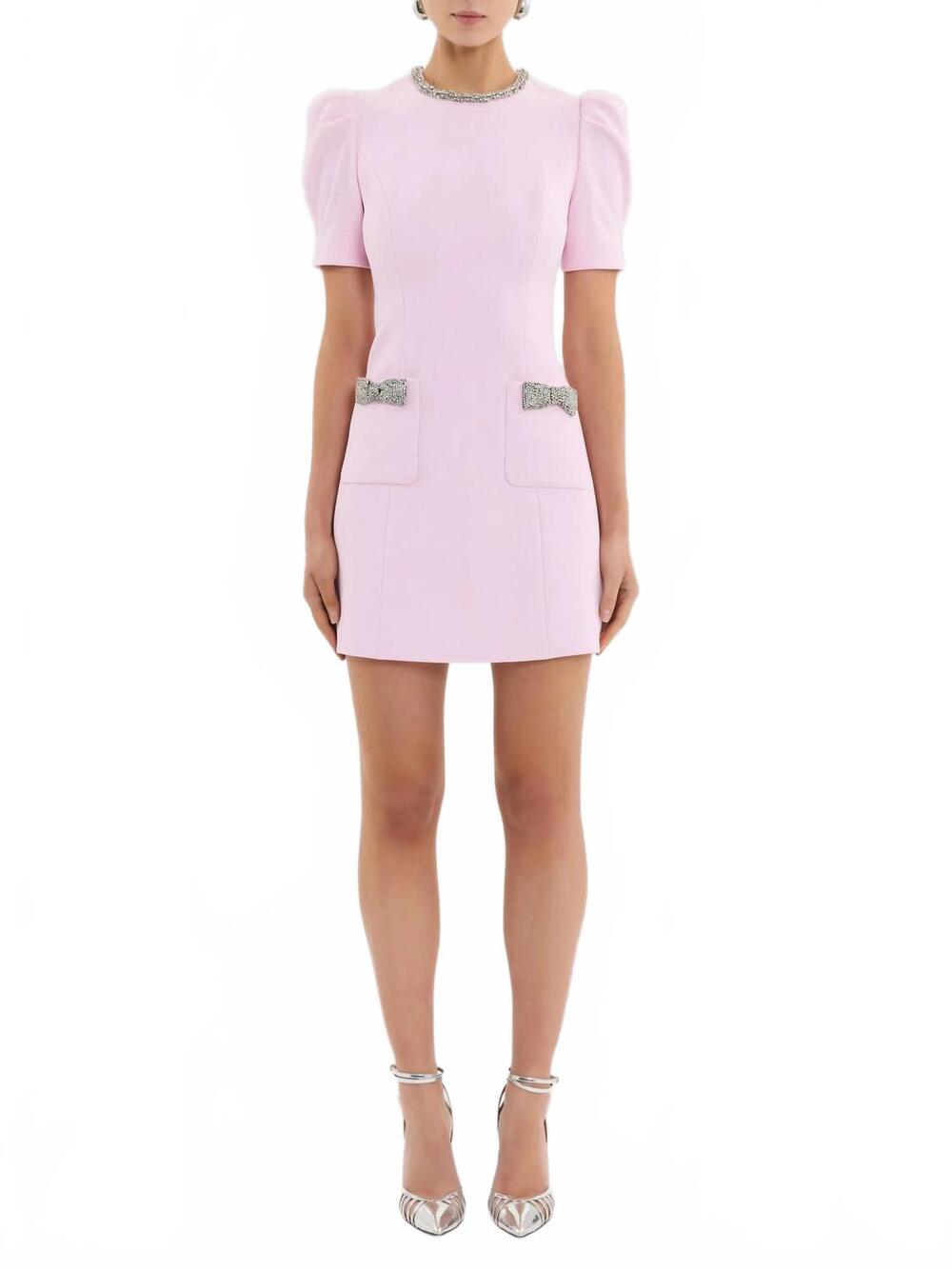 NEW REBECCA VALLANCE nemy crystal mini dress in pink